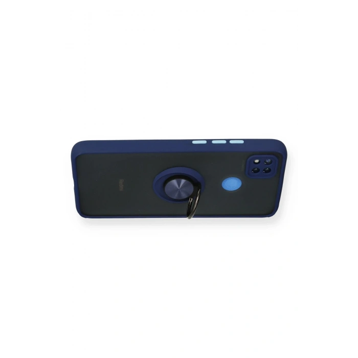 Mey İthalat®   Redmi 9C Kılıf Montreal Yüzüklü Silikon Kapak - Lacivert