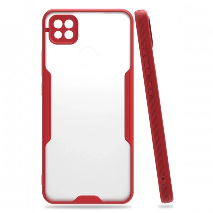 Mey İthalat®   Redmi 9C Kılıf Platin Silikon - Kırmızı