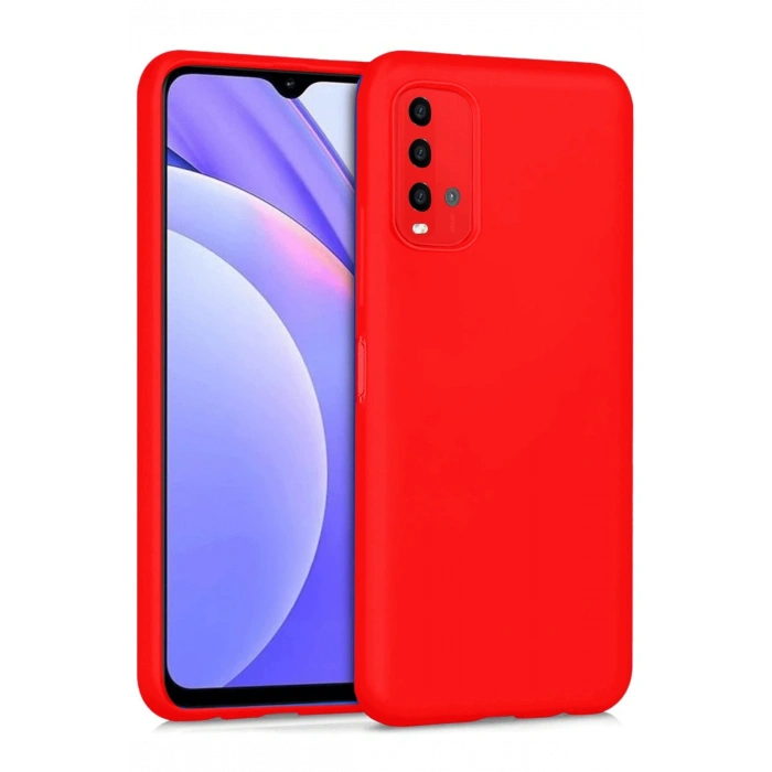 Mey İthalat®   Redmi 9T Kılıf Nano içi Kadife Silikon - Kırmızı