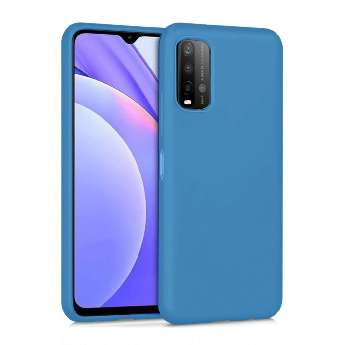 Mey İthalat®   Redmi 9T Kılıf Nano içi Kadife Silikon - Mavi
