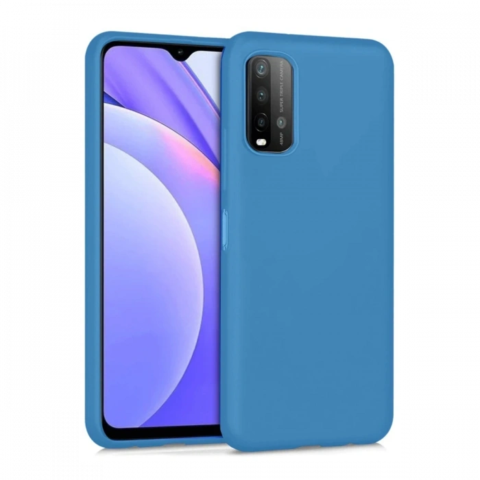 Mey İthalat®   Redmi 9T Kılıf Nano içi Kadife Silikon - Mavi