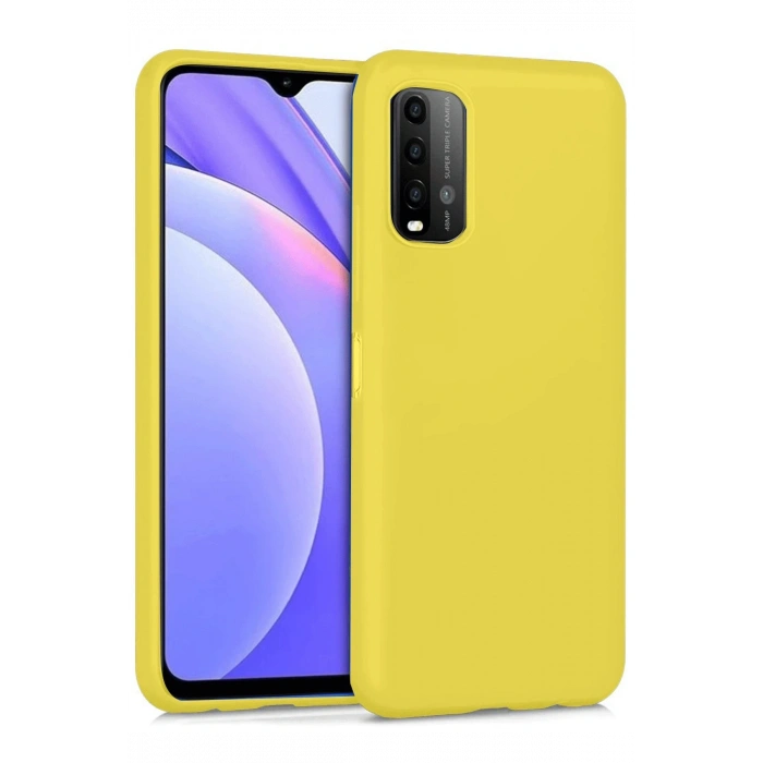 Mey İthalat®   Redmi 9T Kılıf Nano içi Kadife Silikon - Sarı