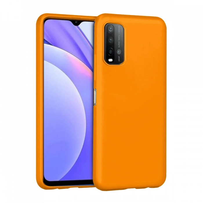 Mey İthalat®   Redmi 9T Kılıf Nano içi Kadife Silikon - Turuncu