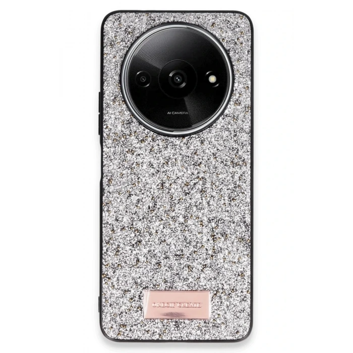 Mey İthalat®   Redmi A3 4G Bright Simli Kapak - Gümüş
