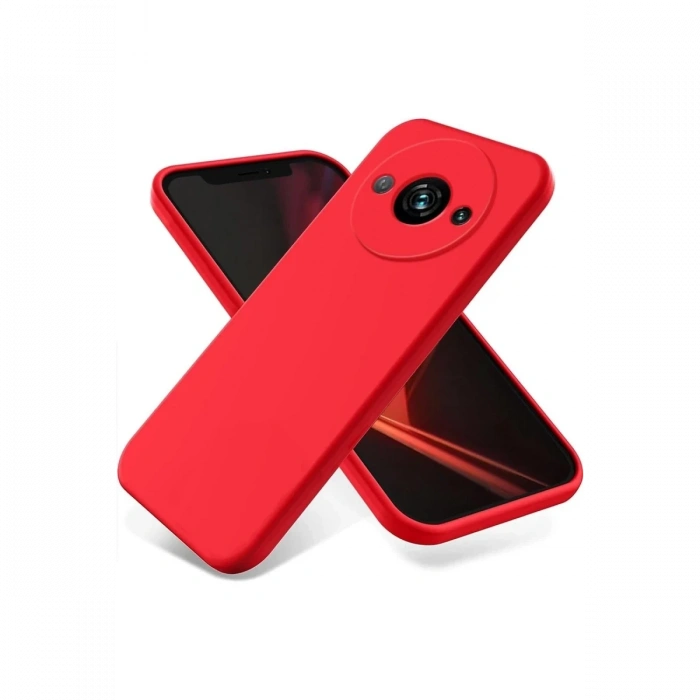Mey İthalat®   Redmi A3 4G Kılıf First Silikon - Kırmızı