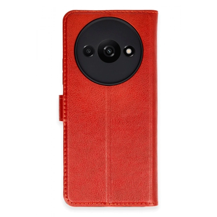 Mey İthalat®   Redmi A3 4G Kılıf Trend S Plus Kapaklı Kılıf - Kırmızı