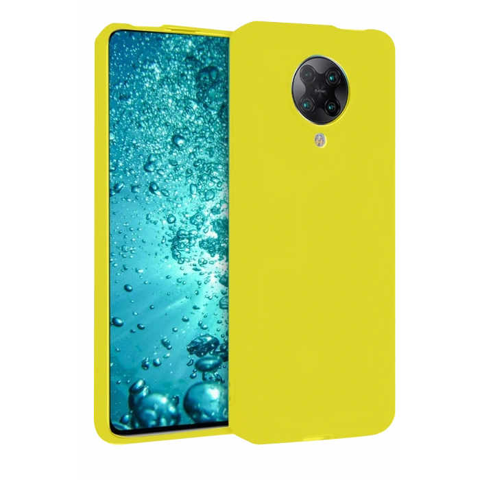 Mey İthalat®   Redmi K30 Pro Kılıf Nano içi Kadife Silikon - Sarı