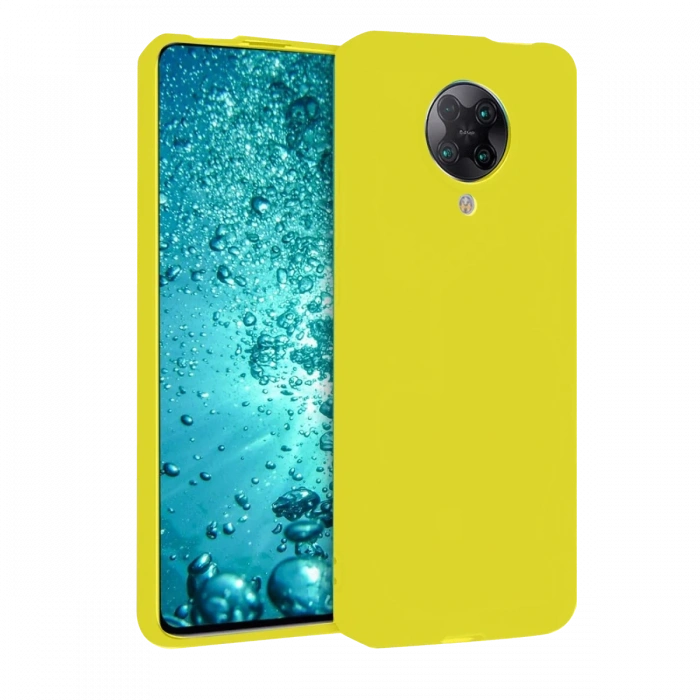 Mey İthalat®   Redmi K30 Pro Kılıf Nano içi Kadife Silikon - Sarı