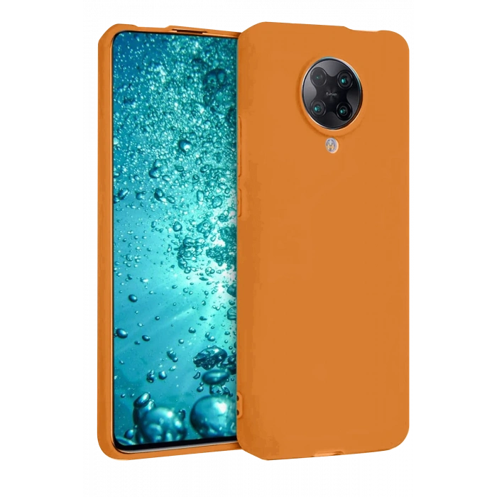 Mey İthalat®   Redmi K30 Pro Kılıf Nano içi Kadife Silikon - Turuncu