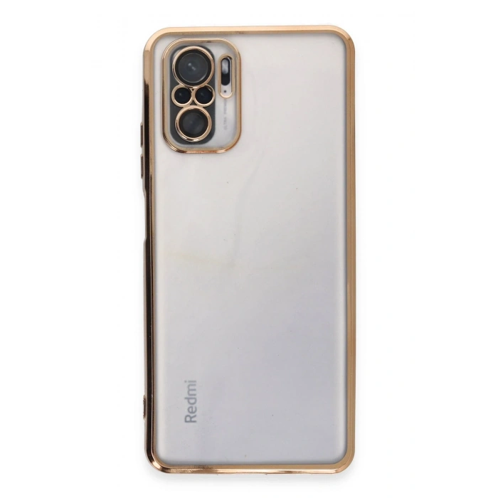 Mey İthalat®   Redmi Note 10 Kılıf  Lensli Silikon - Gold