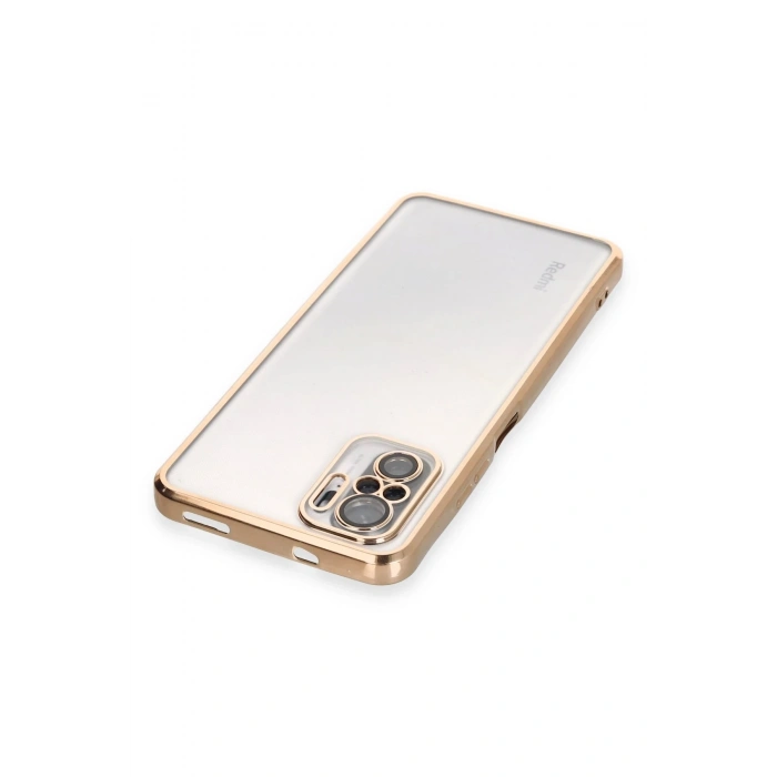 Mey İthalat®   Redmi Note 10 Kılıf  Lensli Silikon - Gold