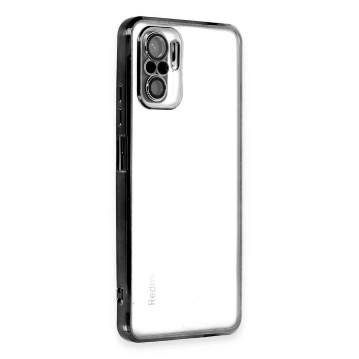 Mey İthalat®   Redmi Note 10 Kılıf  Lensli Silikon - Siyah