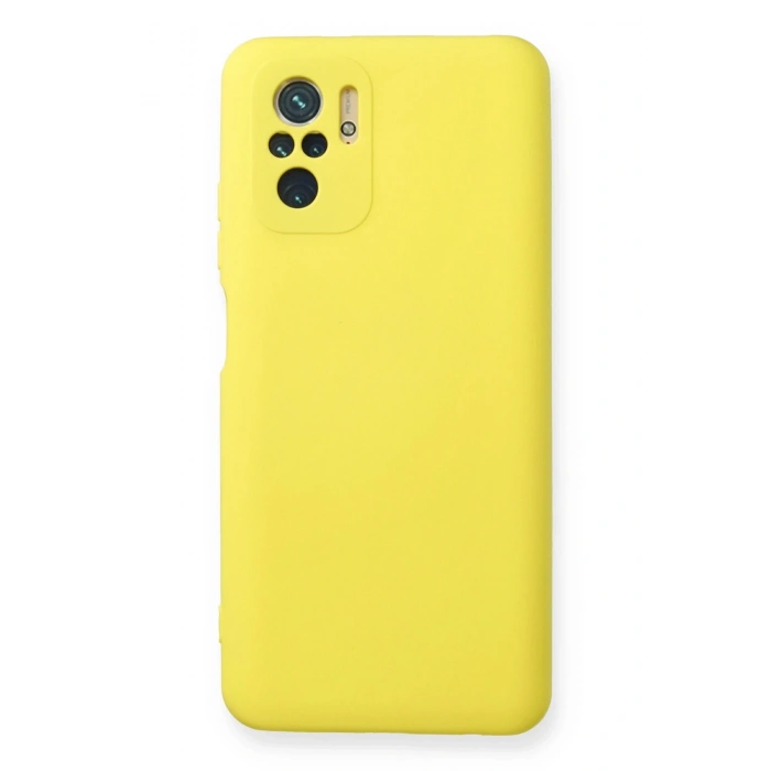 Mey İthalat®   Redmi Note 10 Kılıf Nano içi Kadife Silikon - Sarı