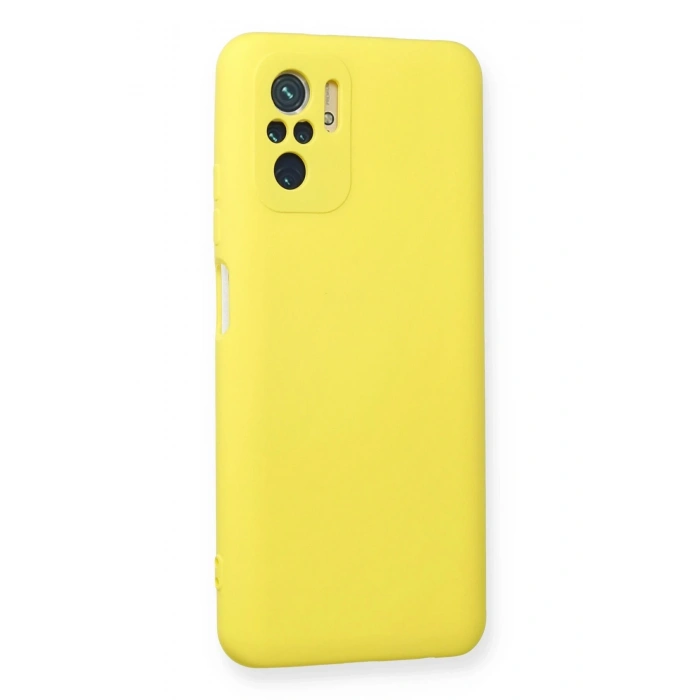 Mey İthalat®   Redmi Note 10 Kılıf Nano içi Kadife Silikon - Sarı