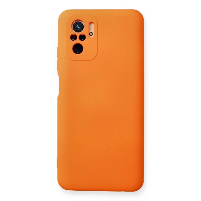 Mey İthalat®   Redmi Note 10 Kılıf Nano içi Kadife Silikon - Turuncu