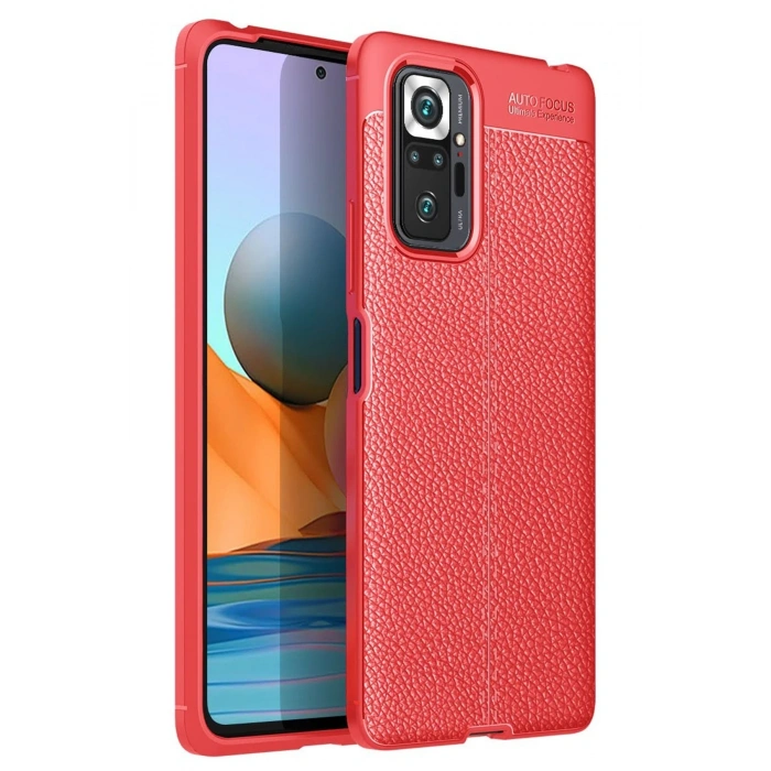 Mey İthalat®   Redmi Note 10 Pro Kılıf Auto Focus Kapak - Kırmızı