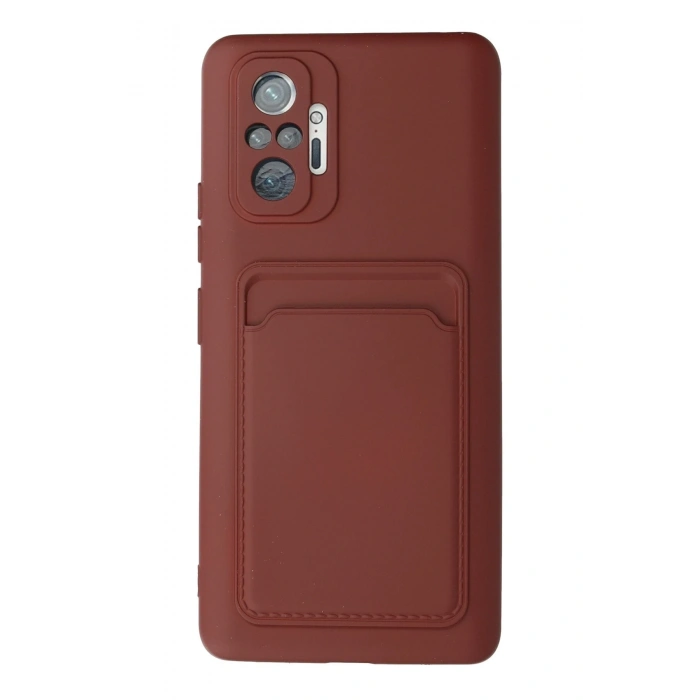Mey İthalat®   Redmi Note 10 Pro Kılıf Kelvin Kartvizitli Silikon - Bordo
