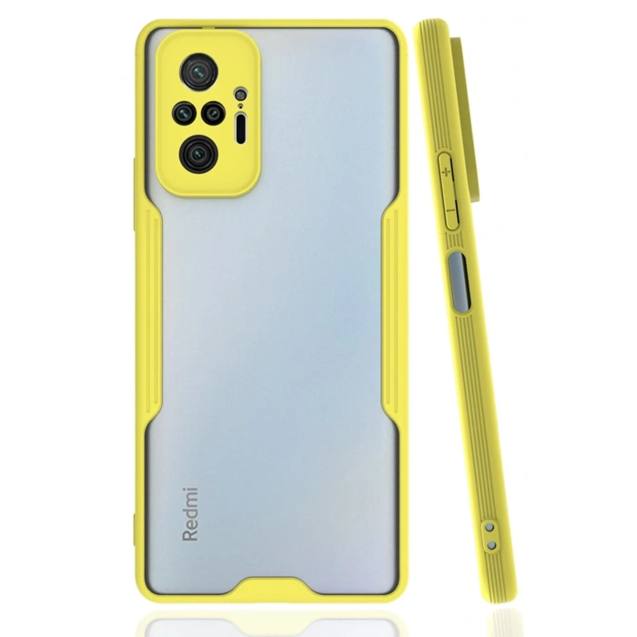Mey İthalat®   Redmi Note 10 Pro Kılıf Platin Silikon - Sarı