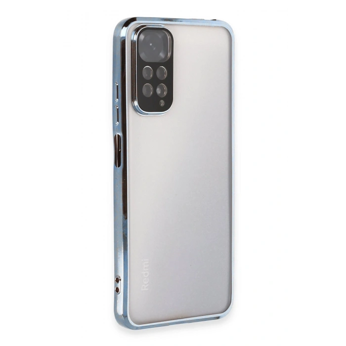 Mey İthalat®   Redmi Note 11 Kılıf  Lensli Silikon - Açık Mavi