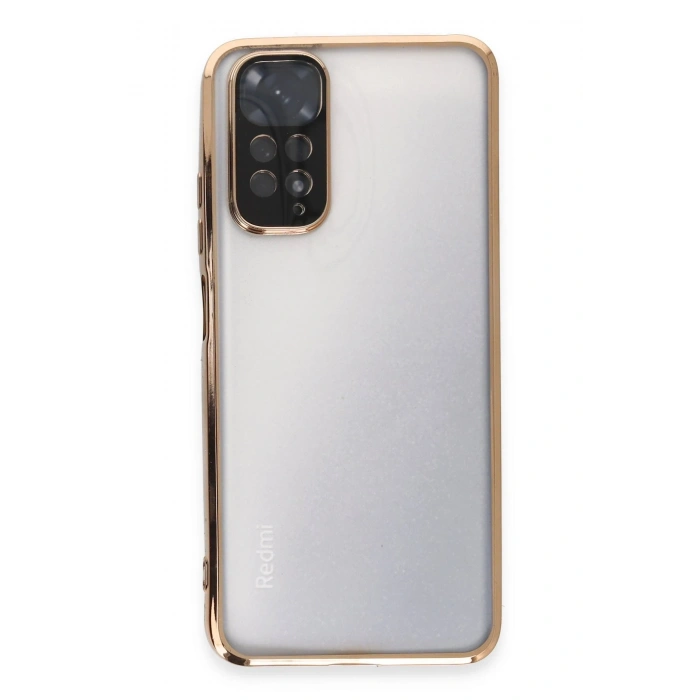 Mey İthalat®   Redmi Note 11 Kılıf  Lensli Silikon - Gold