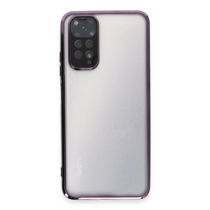 Mey İthalat®   Redmi Note 11 Kılıf  Lensli Silikon - Mor