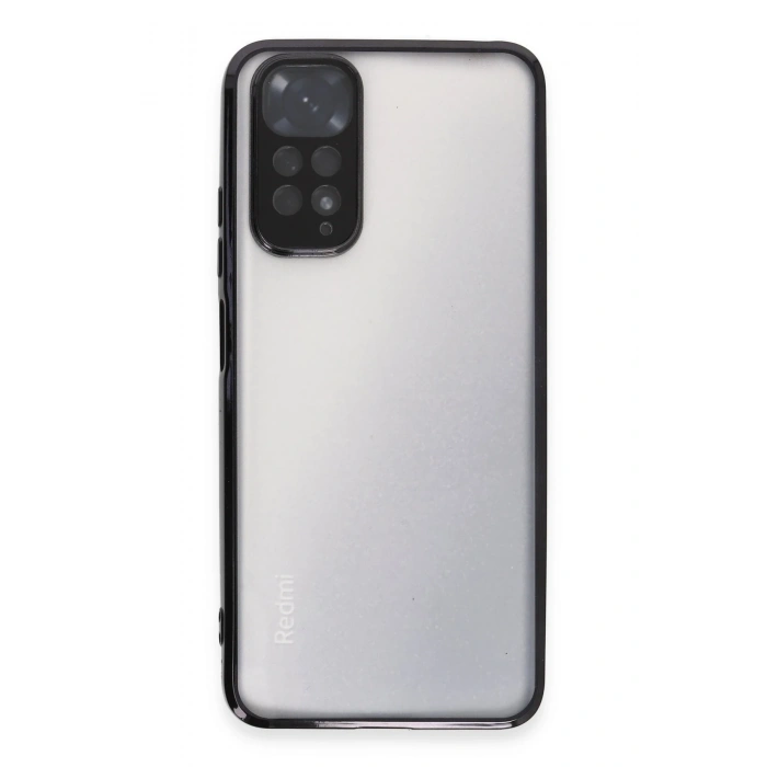 Mey İthalat®   Redmi Note 11 Kılıf  Lensli Silikon - Siyah
