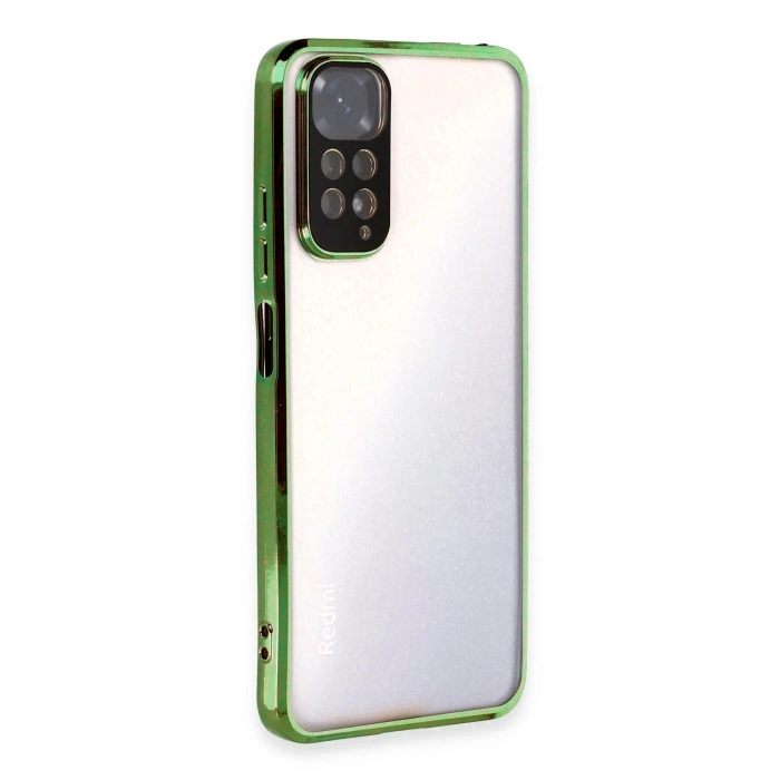 Mey İthalat®   Redmi Note 11 Kılıf  Lensli Silikon - Yeşil