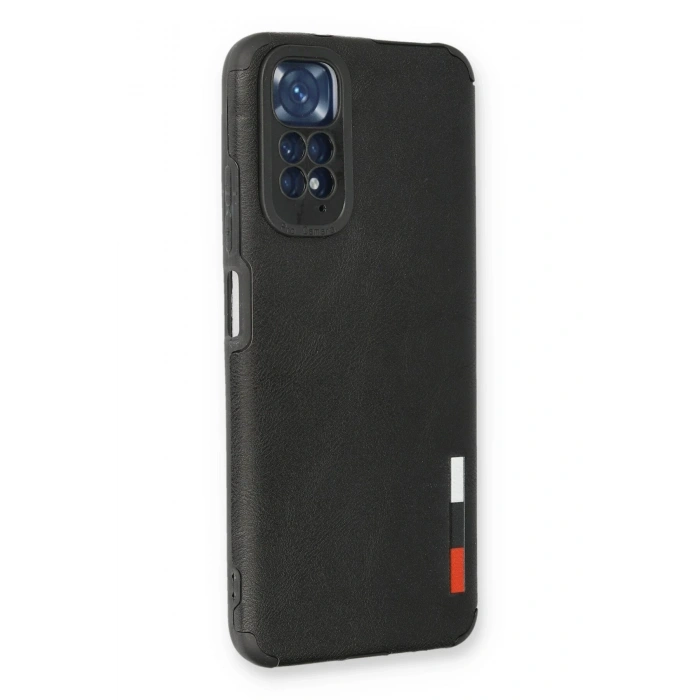 Mey İthalat®   Redmi Note 11 Kılıf Loop Deri Silikon - Siyah