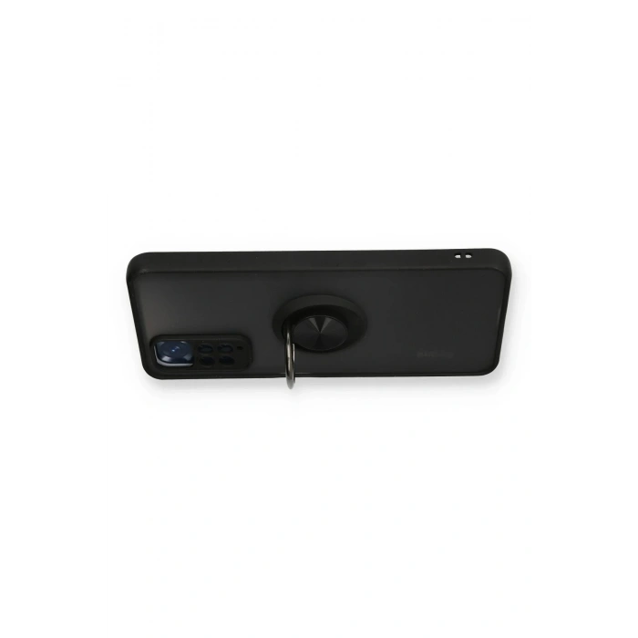Mey İthalat®   Redmi Note 11 Kılıf Montreal Yüzüklü Silikon Kapak - Siyah