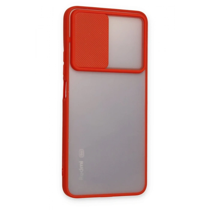 Mey İthalat®   Redmi Note 11 Pro Plus 5G Kılıf Palm Buzlu Kamera Sürgülü Silikon - Kırmızı