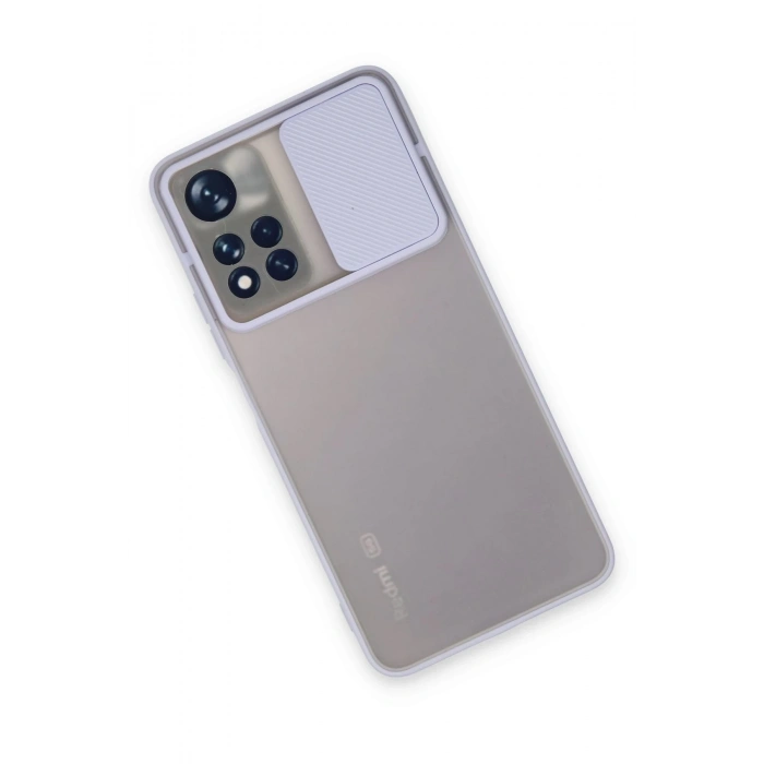 Mey İthalat®   Redmi Note 11 Pro Plus 5G Kılıf Palm Buzlu Kamera Sürgülü Silikon - Lila