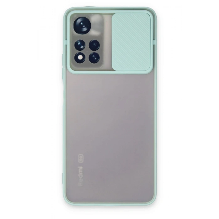 Mey İthalat®   Redmi Note 11 Pro Plus 5G Kılıf Palm Buzlu Kamera Sürgülü Silikon - Turkuaz
