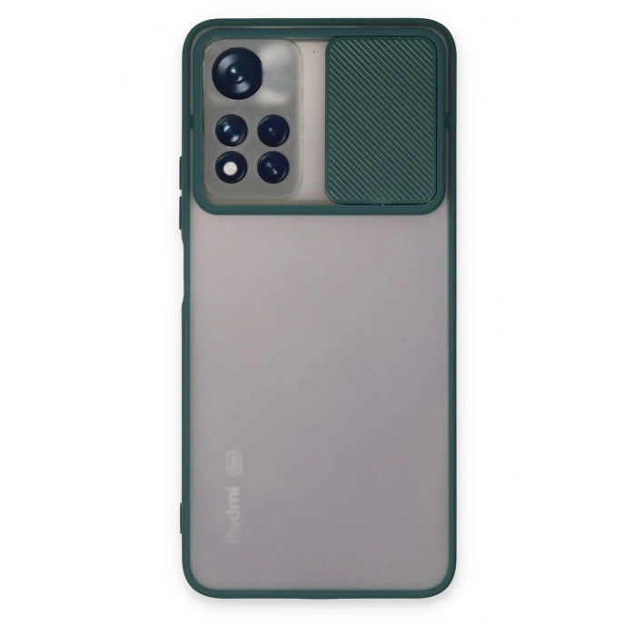 Mey İthalat®   Redmi Note 11T Kılıf Palm Buzlu Kamera Sürgülü Silikon - Yeşil