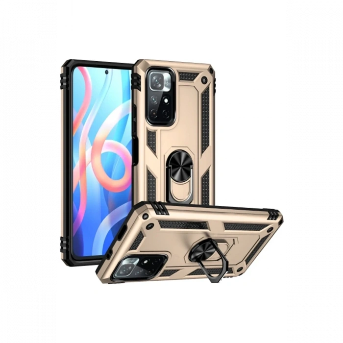 Mey İthalat®   Redmi Note 11T Kılıf Sofya Yüzüklü Silikon Kapak - Gold
