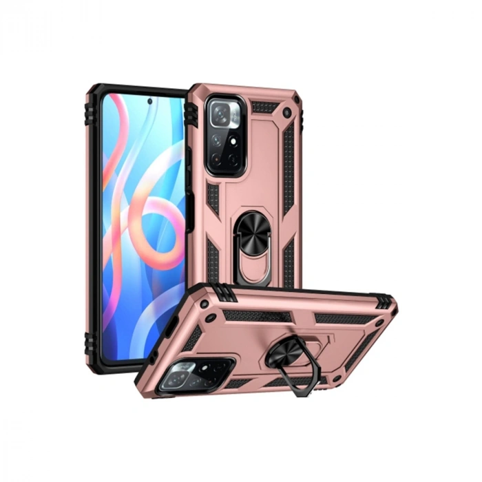 Mey İthalat®   Redmi Note 11T Kılıf Sofya Yüzüklü Silikon Kapak - Rose