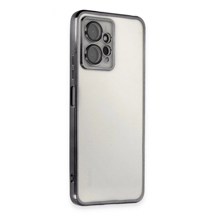Mey İthalat®   Redmi Note 12 4G Kılıf  Lensli Silikon - Siyah