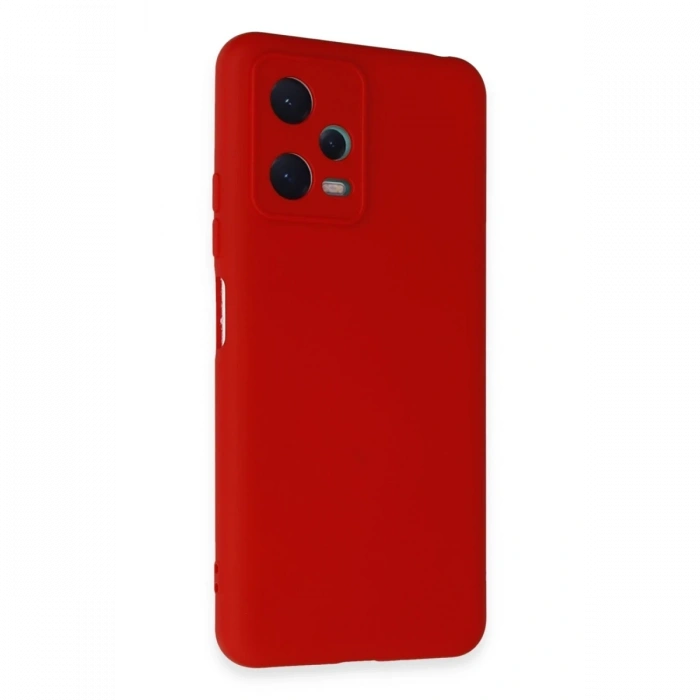 Mey İthalat®   Redmi Note 12 5G Kılıf Nano içi Kadife Silikon - Kırmızı