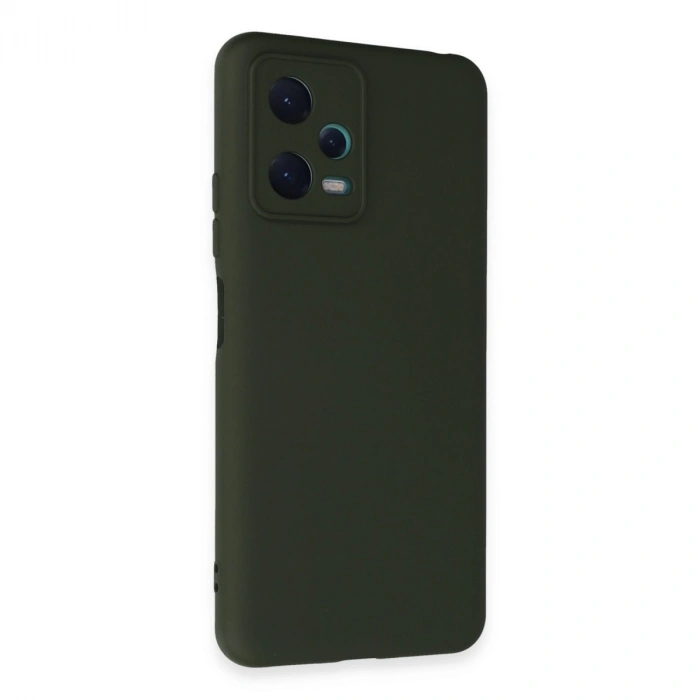 Mey İthalat®   Redmi Note 12 5G Kılıf Nano içi Kadife Silikon - Koyu Yeşil