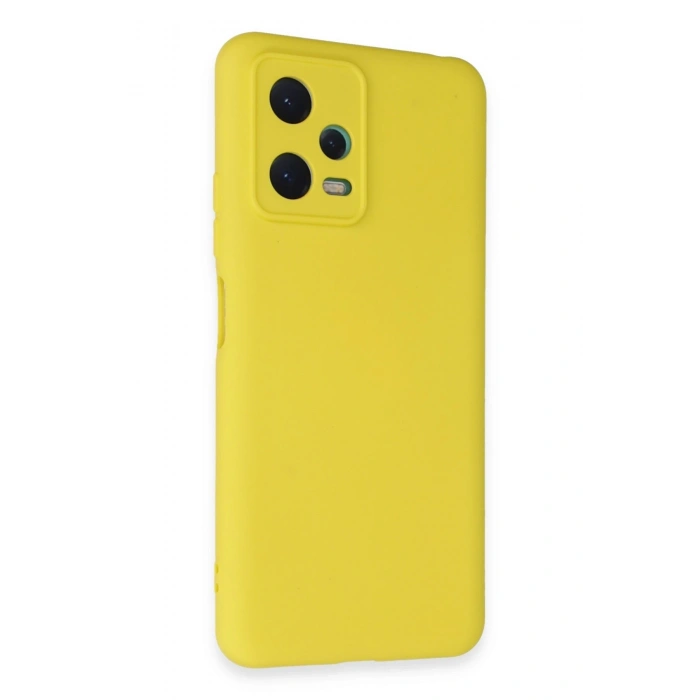 Mey İthalat®   Redmi Note 12 5G Kılıf Nano içi Kadife Silikon - Sarı