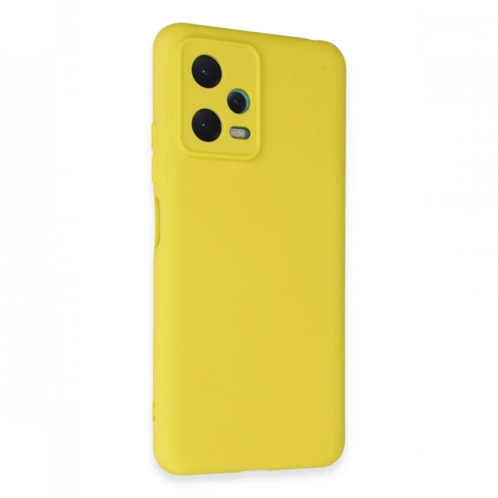 Mey İthalat®   Redmi Note 12 5G Kılıf Nano içi Kadife Silikon - Sarı