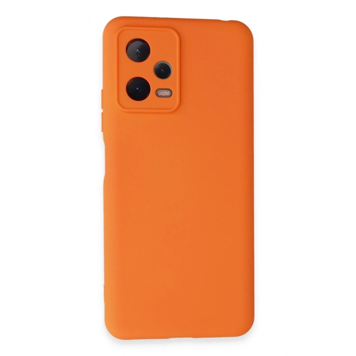 Mey İthalat®   Redmi Note 12 5G Kılıf Nano içi Kadife Silikon - Turuncu