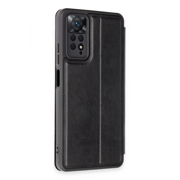 Mey İthalat®   Redmi Note 12 Pro 4G Kılıf Flip Cover - Siyah