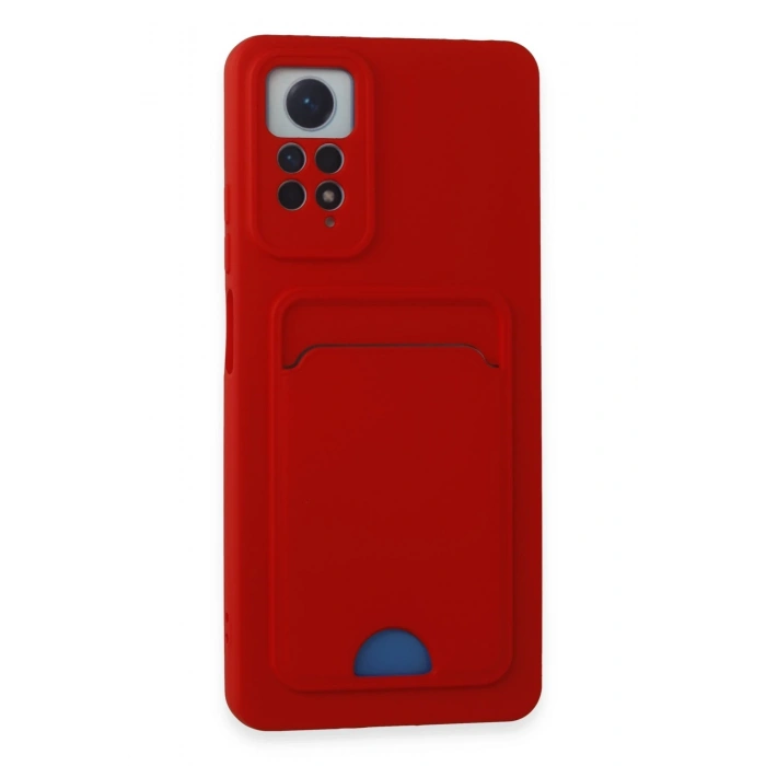 Mey İthalat®   Redmi Note 12 Pro 4G Kılıf Kelvin Kartvizitli Silikon - Kırmızı