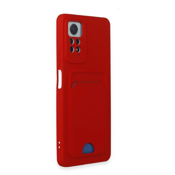 Mey İthalat®   Redmi Note 12 Pro 4G Kılıf Kelvin Kartvizitli Silikon - Kırmızı