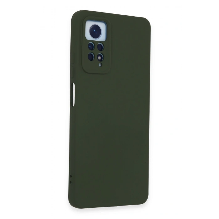 Mey İthalat®   Redmi Note 12 Pro 4G Kılıf Nano içi Kadife Silikon - Koyu Yeşil