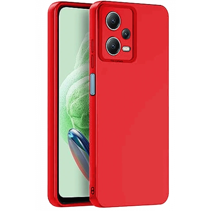 Mey İthalat®   Redmi Note 12 Pro 5G Kılıf Nano içi Kadife Silikon - Kırmızı