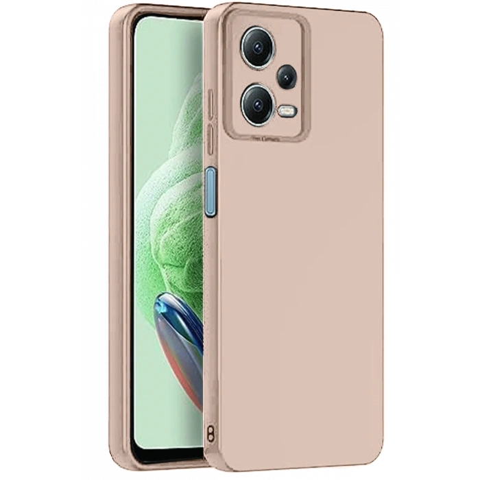 Mey İthalat®   Redmi Note 12 Pro 5G Kılıf Nano içi Kadife Silikon - Pudra
