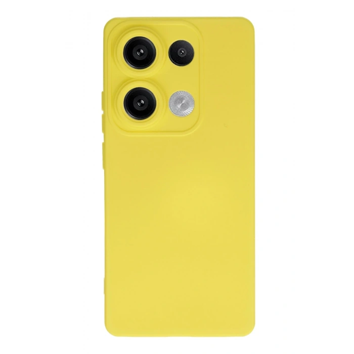 Mey İthalat®   Redmi Note 13 4G Kılıf Nano içi Kadife Silikon - Sarı