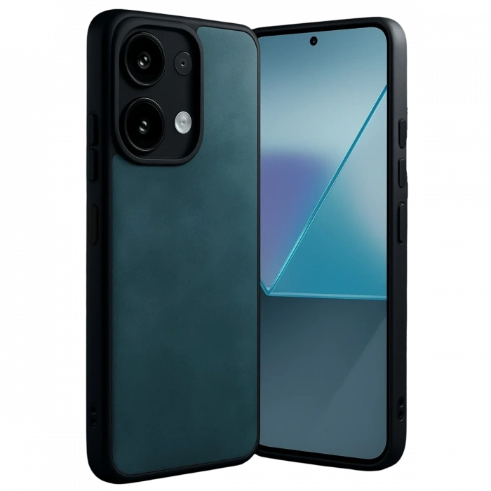 Mey İthalat®   Redmi Note 13 Pro 4G Kılıf Aras Deri Kapak - Koyu Yeşil