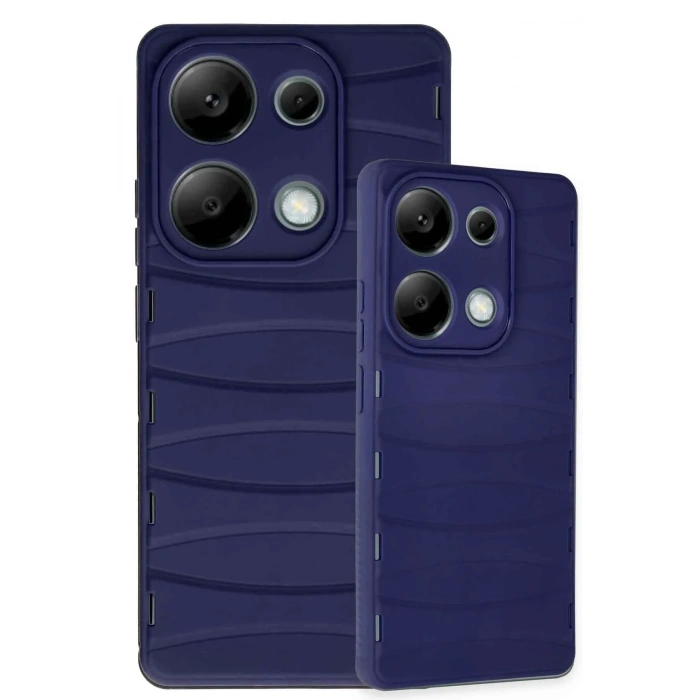 Mey İthalat®   Redmi Note 13 Pro 4G Kılıf Bibercas Silikon Kapak - Lacivert
